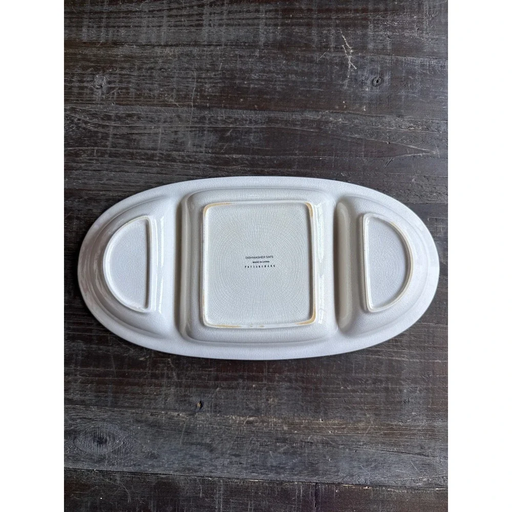 Pottery Barn Sophia Chinoiserie Blue White Divided Serving Platter 15 Inch Tray‎